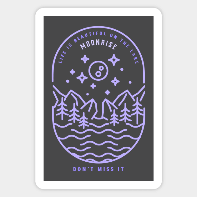 Moonrise Moon Under The Stars outdoors Sticker by Tip Top Tee's